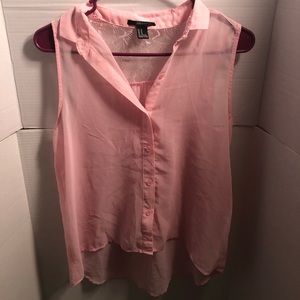 Pink top with lace and high low bottom